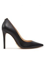 Guess Szpilki Gabben FLTGAB LEA08 Czarny. Czarne szpilki Guess, z aplikacjami, ze skóry, bez obcasa. Za 489.99 zł.