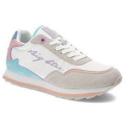 Białe Sneakersy Big Star Damskie Modne Półbuty. Białe półbuty damskie Big Star, z aplikacjami, ze skóry, retro, bez obcasa. Za 169.00 zł.