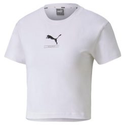Koszulka sportowa damska Puma Nutility Fitted Tee. Białe bluzki sportowe damskie Puma, xs, bez wzorów, bez ramiączek. Za 44.26 zł.