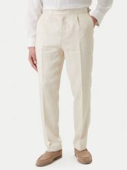 BOSS Spodnie materiałowe H-Perino 50563231 Beżowy Relaxed Fit. Brązowe spodnie materiałowe męskie Boss, bez wzorów, ze lnu. Za 999.99 zł.