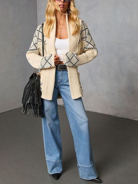 LA Angels Kardigan w kolorze kremowo-czarnym rozmiar: L. Brązowe kardigany damskie LA Angels, l, bez wzorów, z tkaniny. Za 203.45 zł.