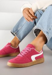 Różowe Casualowe Sneakersy Typu Kultowe Tenisówki Ablerri. Czerwone trampki i tenisówki damskie Renee, bez wzorów. Za 79.99 zł.