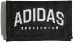 Czarny portfel Adidas Varsity. Czarne portfele męskie Adidas, bez wzorów, z materiału. Za 49.00 zł.