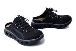 RIEKER M6091-00 black, klapki damskie. Czarne klapki damskie Rieker, bez wzorów, bez obcasa. Za 319.90 zł.