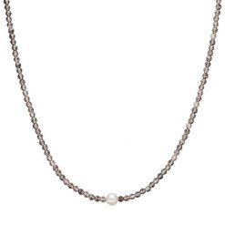 Valero Pearls Srebro wysokiej pr óby Kwarc dymny Perła hodowlana słodkowodna Naszyjniki 1 ct Damski. Białe naszyjniki damskie Valero Pearls, srebrne. Za 319.99 zł.