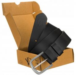 Pasek skórzany Rovicky [DH] R-PS-01 czarny. Czarne paski męskie ROVICKY, bez wzorów, ze skóry, klasyczne. Za 34.00 zł.