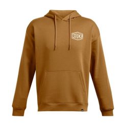 Bluza męska Under Armour Project Rock Icon Fleece Hoodie. Brązowe bluzy bez kaptura męskie Under Armour, bez wzorów, rockowe, bez kołnierzyka, bez ramiączek. Za 269.99 zł.