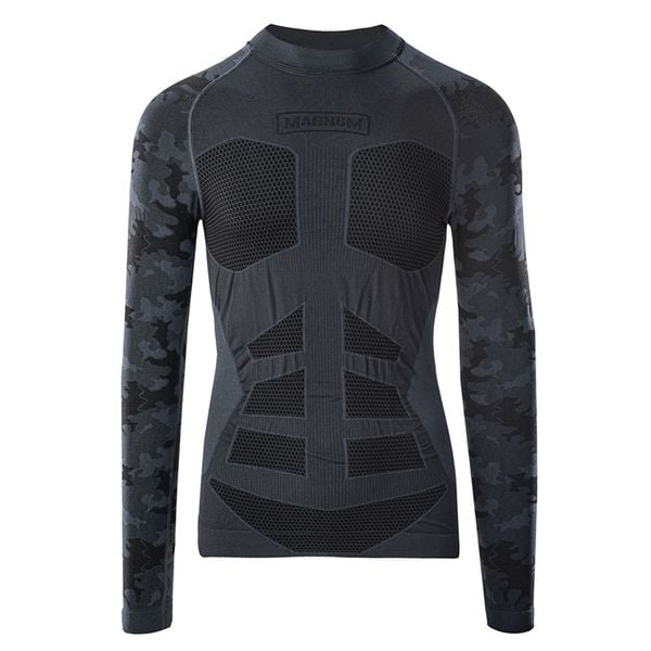 Koszulka termoaktywna Magnum Camo Top, męska - szara, Rozmiar M. Szare bielizna termoaktywna męska MAGNUM, m, bez wzorów, z elastanu. Za 139.99 zł.