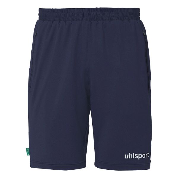Szorty Uhlsport Essential Tech. Niebieskie szorty męskie UHLSPORT, bez wzorów, z materiału, sportowe. Za 166.50 zł.