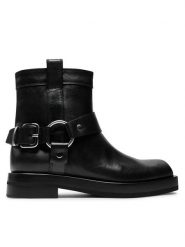 AGL Botki Rina Lowboot D774502PGDESER0000 Czarny. Czarne botki damskie AGL, ze skóry, bez obcasa, na płaskiej podeszwie, bez zapięcia. Za 2,079.00 zł.