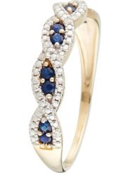 CARATELLI Złoty pierścionek "Saly" z diamentami i szafirami rozmiar: 52. Żółte pierścionki damskie CARATELLI, z diamentem, złote. Za 1,081.27 zł.