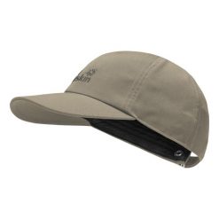 Czapka z daszkiem Jack Wolfskin. Brązowe czapki męskie Jack Wolfskin, bez wzorów, z materiału. Za 109.99 zł.