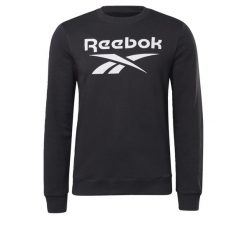 Bluza dresowa męska REEBOK bawełna bez kaptura. Czarne bluzy bez kaptura męskie Reebok, bez wzorów, z bawełny, sportowe, bez kołnierzyka, bez ramiączek. Za 176.00 zł.