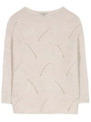 Herrlicher Sweter "Loule" w kolorze kremowym rozmiar: XL. Brązowe swetry klasyczne damskie Herrlicher, xl, ze splotem, bez kołnierzyka. Za 158.10 zł.