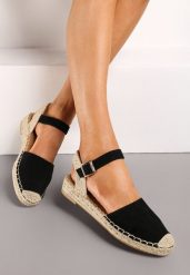 Czarne Espadryle Udekorowane Plecionką Titanias. Czarne espadryle damskie Renee, bez wzorów, bez obcasa, na obcasie. Za 54.99 zł.