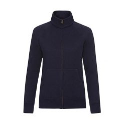 Damska bluza dresowa Fruit of the Loom Premium. Niebieskie bluzy bez kaptura damskie Fruit of the Loom, z dresówki. Za 188.50 zł.