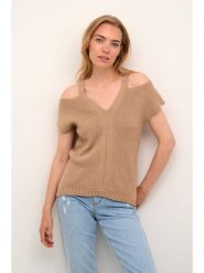 Cream Sweter w kolorze jasnobrązowym rozmiar: M. Brązowe swetry klasyczne damskie Cream, m, z bawełny, bez kołnierzyka. Za 127.35 zł.