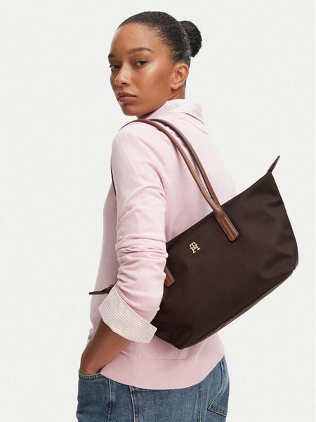 Tommy Hilfiger Torebka Popette East West Tote AW0AW19211. Torebki klasyczne damskie Tommy Hilfiger, bez wzorów, bez dodatków. Za 409.99 zł.