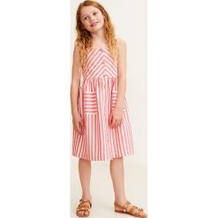 Mango Kids - Sukienka dziecięca Luna 110-152 cm. Białe sukienki dziewczęce Mango Kids, bez wzorów, z bawełny, casualowe, bez ramiączek. W wyprzedaży za 59.90 zł.