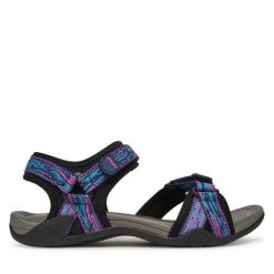 Sandały Grisport. Niebieskie sandały damskie Grisport, bez wzorów, bez obcasa, na płaskiej podeszwie. Za 189.99 zł.