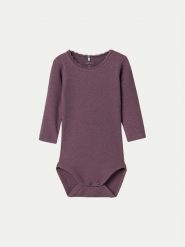 NAME IT Body dziecięce 13198038 Fioletowy. Fioletowe body niemowlęce Name it, bez wzorów, z bawełny, bez ramiączek. Za 39.99 zł.
