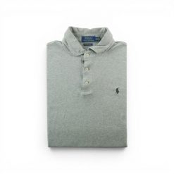 Second life - Polo Ralph Lauren koszulka męska krótki rękaw slim - Stan dobry. Szare koszulki polo męskie Ralph Lauren, l, bez wzorów, z materiału, bez ramiączek. Za 106.46 zł.