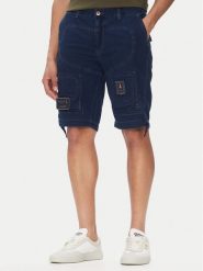 Aeronautica Militare Szorty jeansowe 251BE252CT3507 Granatowy Regular Fit. Niebieskie szorty męskie AERONAUTICA MILITARE, z bawełny, bez kołnierzyka. Za 509.99 zł.