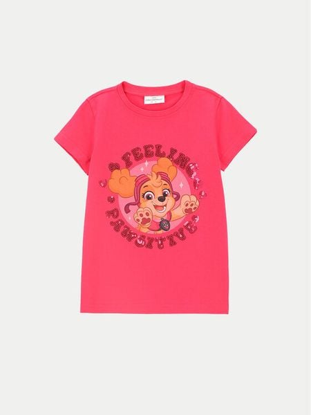 Coccodrillo T-Shirt ZC4143202LGD Różowy Regular Fit. Czerwone koszulki dziewczęce COCCODRILLO, bez wzorów, z bawełny, bez ramiączek. Za 39.99 zł.
