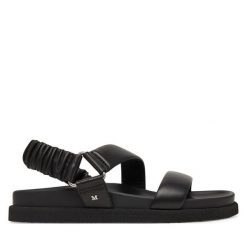Sandały Max Mara. Czarne sandały damskie Max Mara, bez wzorów, bez obcasa, na płaskiej podeszwie. Za 2,429.00 zł.