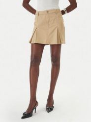 HUGO Spódnica jeansowa Rundale-2_B 50557342 Beżowy Regular Fit. Brązowe spódniczki damskie Hugo, bez wzorów, z bawełny. Za 449.99 zł.