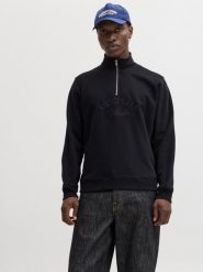 Jack & Jones Bluza Mężczyźni Bawełna czarny, XL. Czarne bluzy bez kaptura męskie Jack & Jones, m, z bawełny. Za 89.95 zł.