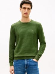 Tommy Hilfiger sweter z dzianiny Mężczyźni Bawełna zielony, M. Zielone swetry męskie Tommy Hilfiger, m, bez wzorów, z bawełny, bez kołnierzyka. Za 329.95 zł.