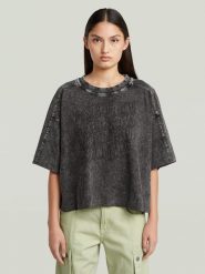 G-Star Koszulka w kolorze antracytowym rozmiar: M. Czarne bluzki damskie G-Star, m, bez wzorów, z bawełny, retro, bez kołnierzyka, bez ramiączek. Za 135.49 zł.