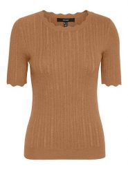 Vero Moda Koszulka "Vmkaris" w kolorze jasnobrązowym rozmiar: XL. Brązowe bluzki damskie Vero Moda, xl, bez wzorów, bez kołnierzyka, bez ramiączek. Za 76.04 zł.