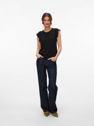 Vero Moda Koszulka w kolorze czarnym rozmiar: XL. Czarne bluzki damskie Vero Moda, s, bez wzorów, z wiskozy, klasyczne, bez kołnierzyka, bez ramiączek. Za 70.08 zł.