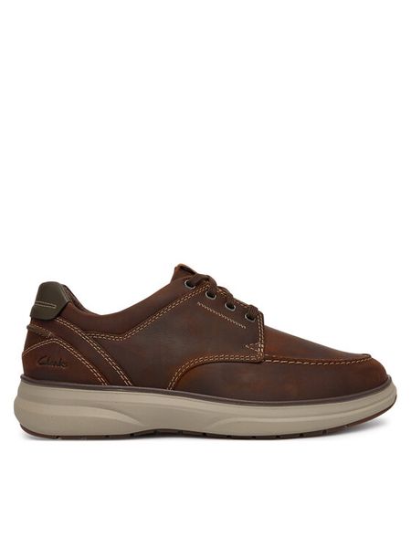 Clarks Półbuty Mullan Moc 26184427 Brązowy. Brązowe półbuty męskie Clarks, ze skóry, bez zapięcia. Za 519.99 zł.