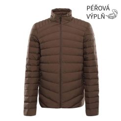 Kurtka puchowa Alpine Pro Reter. Brązowe kurtki męskie Alpine Pro, xl, z aplikacjami, z materiału, klasyczne, bez kaptura. Za 722.90 zł.