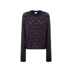 Sweter damski Pepe Jeans Heven. Białe swetry klasyczne damskie Pepe Jeans, na zimę, z jeansu, bez kołnierzyka. W wyprzedaży za 254.75 zł.