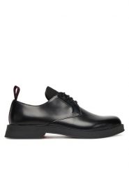HUGO Półbuty Lenner Derb Lthf 50548550 Czarny. Czarne buty wizytowe męskie Hugo, ze skóry, bez zapięcia. Za 619.99 zł.
