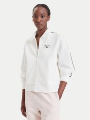 Lacoste Bluza SF6822 Kremowy Regular Fit. Białe bluzy bez kaptura damskie Lacoste, z syntetyku. Za 859.99 zł.