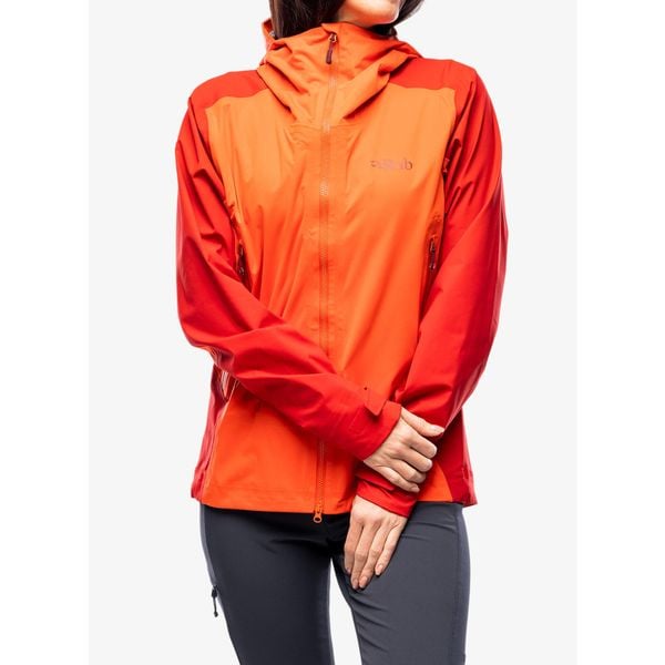 Kurtka przeciwdeszczowa damska Rab Kinetic Alpine 2.0 Jacket. Czerwone kurtki damskie RAB, bez kaptura. Za 1,029.00 zł.
