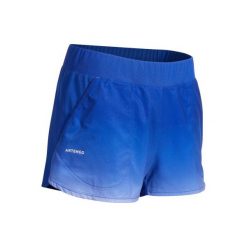 Spodenki tenisowe Sh soft 500 damskie. Niebieskie szorty damskie ARTENGO, bez wzorów, z elastanu. W wyprzedaży za 39.99 zł.