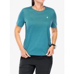 Koszulka szybkoschnąca damska Peak Performance Explore Graphic Tee. Zielone bluzki sportowe damskie Peak Performance, bez wzorów, bez ramiączek. Za 156.99 zł.
