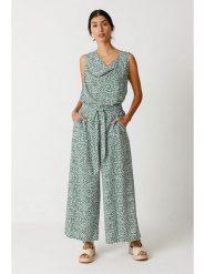 SKFK Spodnie "Dona" w kolorze zielono-białym rozmiar: 38. Białe spodnie materiałowe damskie SKFK, bez wzorów, z materiału, z podwyższonym stanem. Za 187.99 zł.