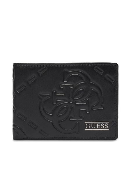 Guess Portfel SMBOMG LEA27 Czarny. Czarne portfele męskie Guess, z aplikacjami, ze skóry. Za 169.99 zł.