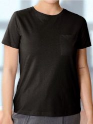 Koszulka basic - czarny. Czarne t-shirty damskie Sinsay, l, bez wzorów, bez kołnierzyka. Za 15.99 zł.
