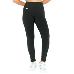 Legginsy treningowe damskie Lacoste. Czarne legginsy sportowe damskie Lacoste, uniwersalny, bez wzorów, z materiału, na fitness i siłownię. Za 317.00 zł.