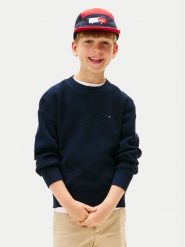 Tommy Hilfiger Sweter KB0KB09756 Granatowy Regular Fit. Niebieskie swetry chłopięce Tommy Hilfiger, bez wzorów, z bawełny, bez kołnierzyka. Za 219.99 zł.
