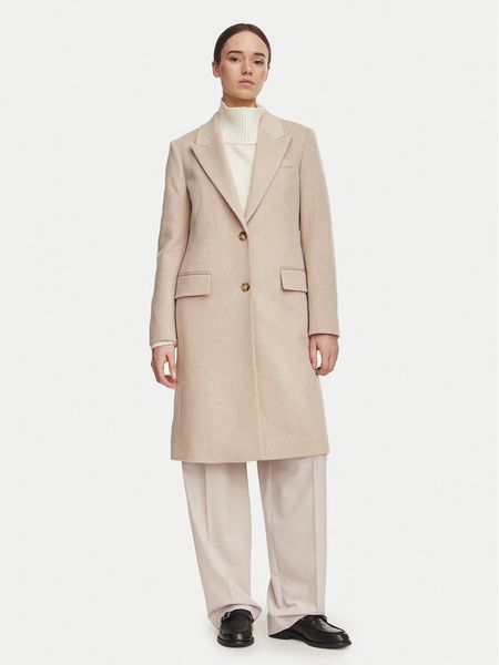 BOSS Płaszcz wełniany Classin1 50574982 Beżowy jasny Regular Fit. Brązowe płaszcze damskie Boss, na zimę, bez wzorów, z wełny. Za 2,399.00 zł.