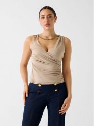 Marciano Guess Top 181916 Brązowy Classic Fit. Brązowe topy sportowe damskie Marciano Guess, xxs, z aplikacjami, bez ramiączek. Za 519.99 zł.